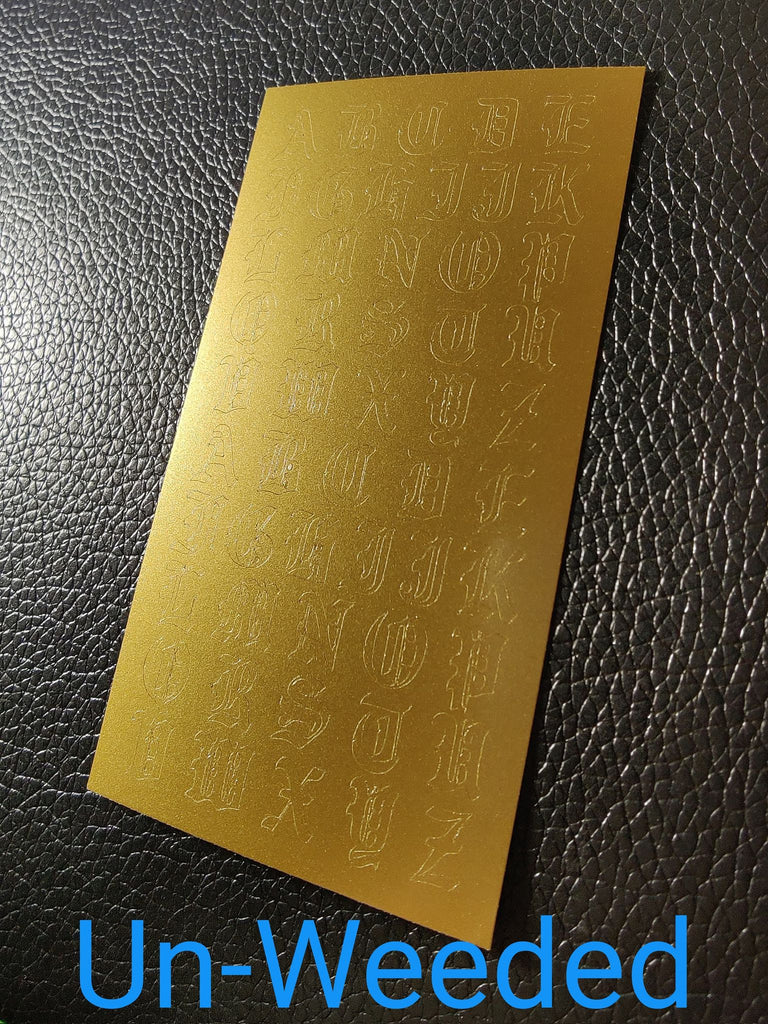 OLD ENGLISH LETTERS STICKERS (GOLD)